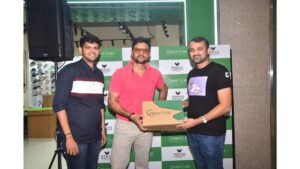 Actor Manav Gohil with the founders of Greensole